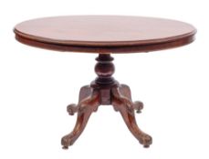 A Victorian mahogany oval centre table, third quarter 19th century,