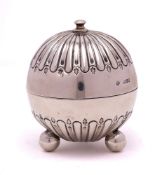 A late Victorian silver salt, maker William Hutton & Sons Ltd, London, 1898: of globular outline,