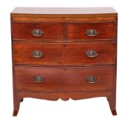 A late George III mahogany bow fronted chest of drawers, early 19th century,