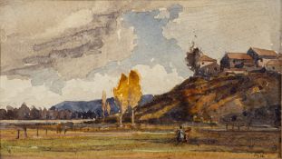 Martin Hardie [1875-1952]- Continental landscape,:- signed with initials bottom right,