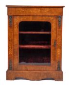 A Victorian walnut and marquetry pier cabinet, circa 1870,