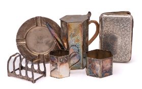 A Victorian silver cigar case, maker Thomas Hayes, Birmingham, 1896: inscribed,