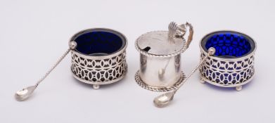 A pair of Victorian silver salts, maker George Unite, Birmingham,