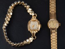A Rolex and a Bulova wristwatch,: the 'Precision' Rolex with baton marks and hands,