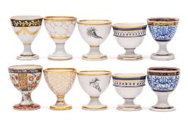 A one owner collection of English and Continental ceramic egg cups.