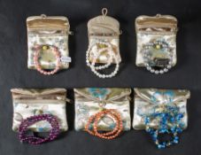 A group of dyed, freshwater pearl jewellery from the 'Honora Collection',