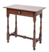 An oak side table in 17th century style, late 19th century,