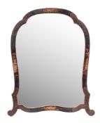 An Edwardian lacquered and parcel gilt wood framed dressing table mirror in Chinoiserie taste,