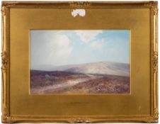 Frederick John Widgery [1861-1942]- An Exmoor Road,:- signed bottom left, watercolour and gouache,