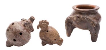 A Mexican Pre-Columbrian pottery whistle,