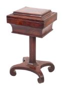 A George IV mahogany teapoy, circa 1825,