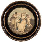 After Angelica Kauffman [19/20th Century]- Blind Man's Buff; Beauty,:- a pair, mezzotints tondo,