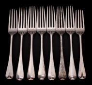 A set of six Victorian silver dessert forks, maker Mappin Brothers, London,