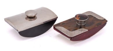 A George VI ebonised and silver mounted desk blotter, maker's mark worn, Birmingham,