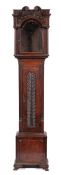 A carved oak longcase case: to take a break-arch eleven-inch dial,