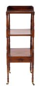 A Regency mahogany three tier whatnot, circa 1815,