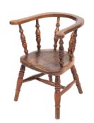 An oak and elm child's Windsor chair, first half 19th century,
