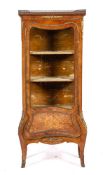 A tulipwood, marquetry and glazed vitrine in Louis XV style, early 20th century,