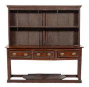 A George II oak dresser,: mid 18th century,