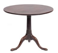 A George II mahogany tripod table, mid 18th century,