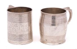 A George III silver christening mug, maker George Knight, London, 1818: initialled and inscribed,