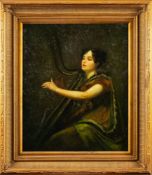 After Henry Raeburn [20th Century]- The Marchioness of Northampton at her harp,