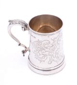 A Victorian silver tankard, maker George Richards & Edward Brown, London,