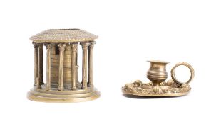 A 19th century bronze grand tour Temple of Hercules Victor: lacks cover, 7.