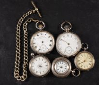 Samuel Edgcumbe, Plymouth, an open-faced silver pocket watch: marked 0.