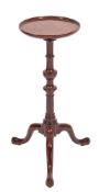 A George III mahogany 'kettle stand' or vase table, circa 1770 and later,