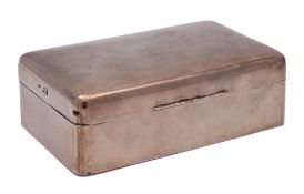 An Edward VII silver cigarette box, maker Army & Navy Cooperative Society Ltd, London,