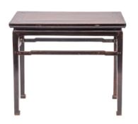 A Chinese stained hardwood side table, 19th century,