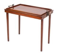An Edwardian mahogany coaching or butler's folding table, early 20th century,