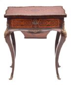 A tulipwood and kingwood marquetry and gilt bronze mounted dressing / work table in Louis XV style,