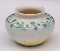 A Ruskin pottery vase: of squat globular form,