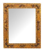 A gilt composition framed rectangular wall mirror, modern,: loosely in 18th century taste,