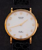 An 18ct gold diamond studded Rolex Cellini wristwatch: the rear of the case stamped 5114, N026548,