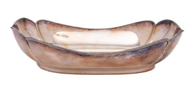 A George V silver bowl, maker Atkin Brothers, Sheffield, 1928: of lobed rectangular outline,