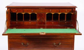 A George III mahogany secretaire chest of drawers, possibly Irish, early 19th century,