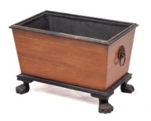 A mahogany and part ebonised wine cooler in later George III Neoclassical style, 20th century,