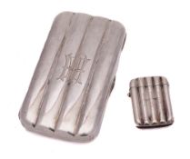 A Victorian silver cigar case, maker George Unite, London, 1889: monogrammed, 12.5cm.