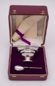 An Elizabeth II silver copy of a Roman cup and spoon, maker P Ltd, Sheffield, 1970: inscribed,