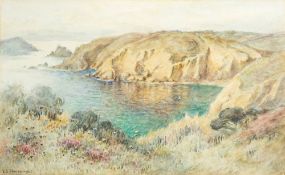 * Ethel Sopia Cheesewright [1874-1977]- Sark,:- signed, watercolour, 28 x 45cm,
