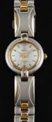 Omega Constellation, a ladies quartz stainless steel wristwatch: with gold-plated accents,
