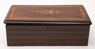 A 19th century musical box:,the lever wound 21cm cylinder playing six airs,