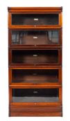 A mahogany and glazed stacking bookcase by Globe-Wernicke Co. Ltd.