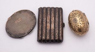 A Victorian silver gilt pomander, maker Thomas Johnson (I), London,