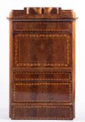 A Dutch walnut and marquetry secretaire a abbatant, second half 19th century,