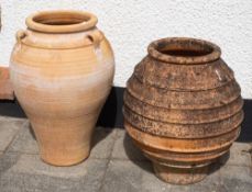 Two terracotta garden pots, second half 20th century,
