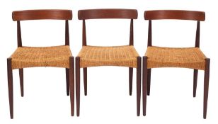 Arne Hovmand-Olsen [1919-1989] for Mogen Kold,: a suite of six teak dining chairs,